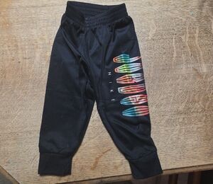 Nike Kids Black Joggers with Multicolor Accents